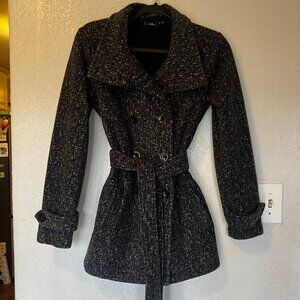 Ike Behar Charcoal Gray Speckled Coat Sz Small
